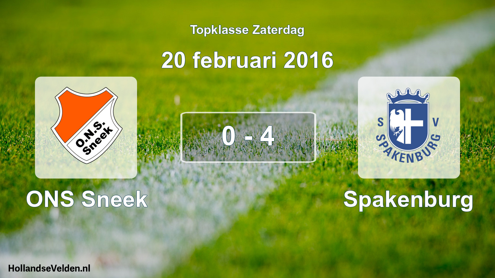 Total number of matches played: ONS Sneek - Spakenburg 0 - 4 (20 February 2016)