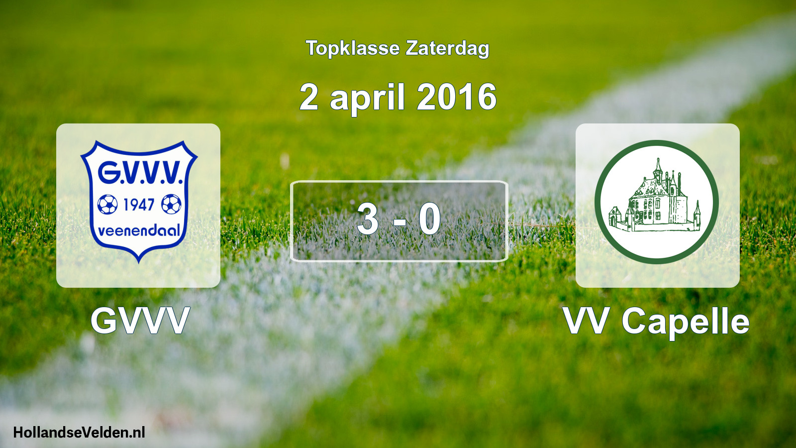 Total number of matches played: GVVV - VV Capelle 3 - 0 (2 April 2016)