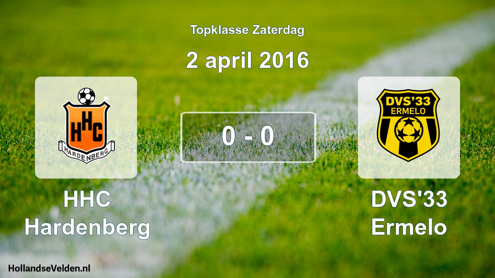 Total number of matches played: HHC Hardenberg - DVS'33 Ermelo 0 - 0 (2 April 2016)