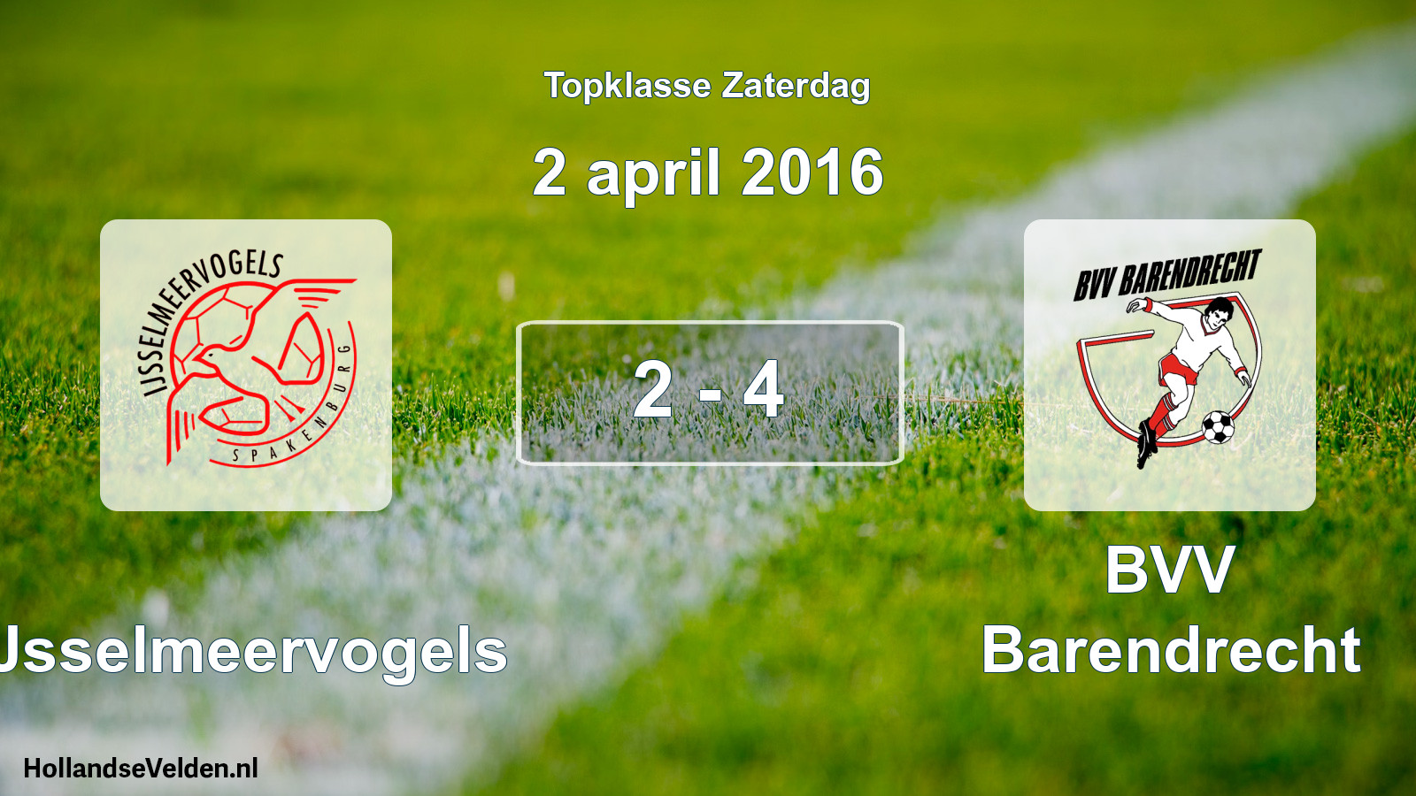 Total number of matches played: IJsselmeervogels - BVV Barendrecht 2 - 4 (2 April 2016)