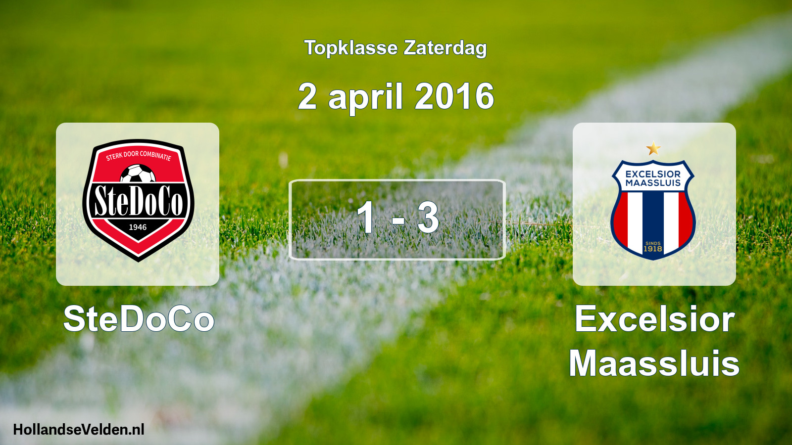 Total number of matches played: SteDoCo - Excelsior Maassluis 1 - 3 (2 April 2016)