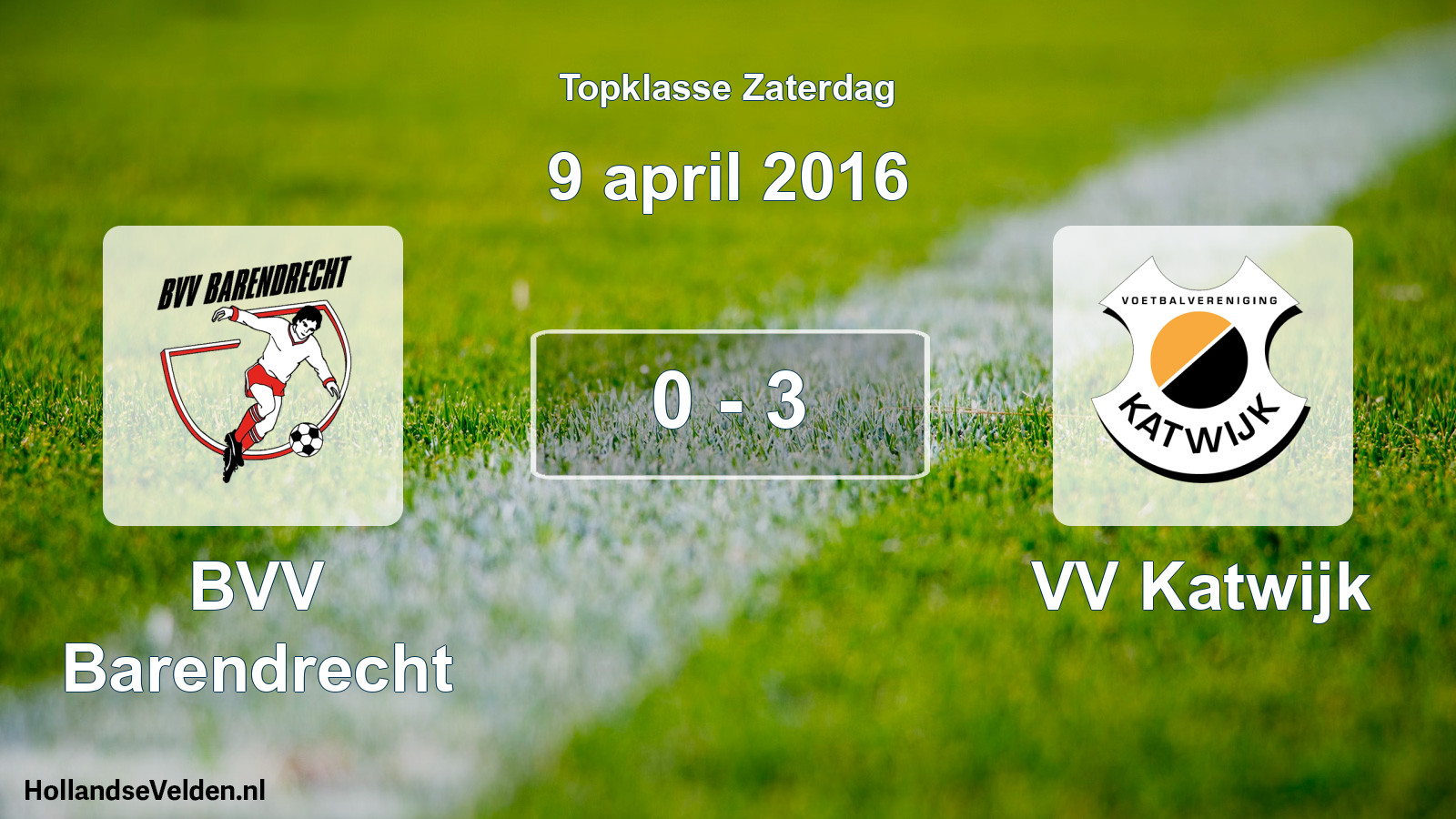 Total number of matches played: BVV Barendrecht - VV Katwijk 0 - 3 (9 April 2016)