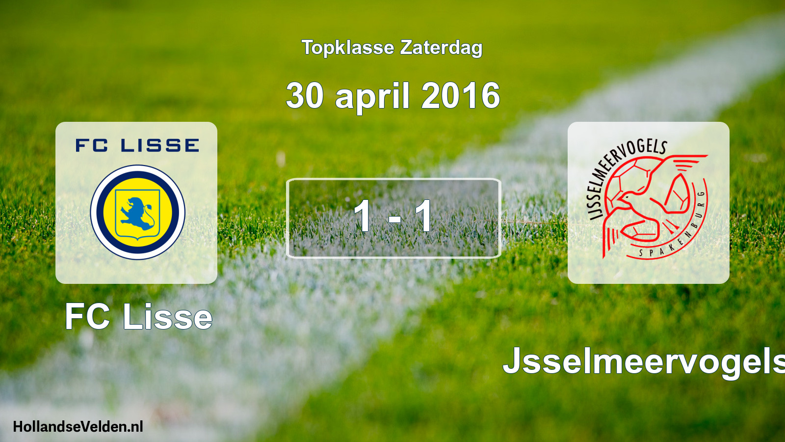 Total number of matches played: FC Lisse - IJsselmeervogels 1 - 1 (30 April 2016)