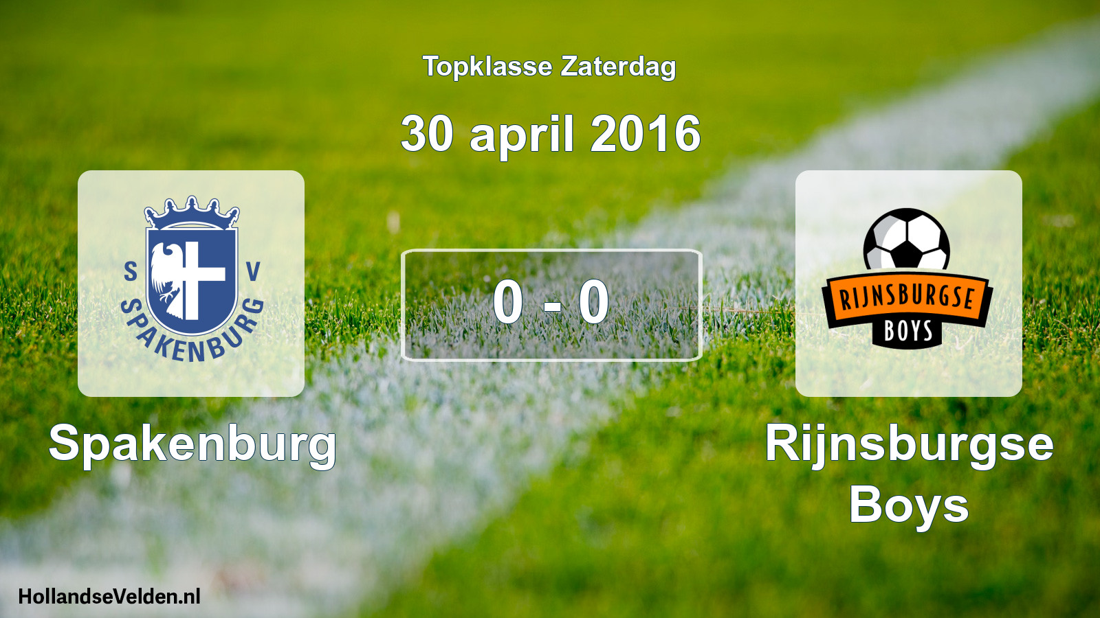 Total number of matches played: Spakenburg - Rijnsburgse Boys 0 - 0 (30 April 2016)