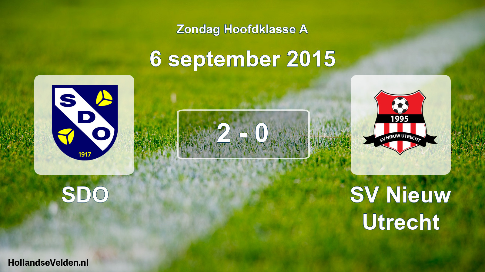 Total number of matches played: SDO - SV Nieuw Utrecht 2 - 0 (6 September 2015)