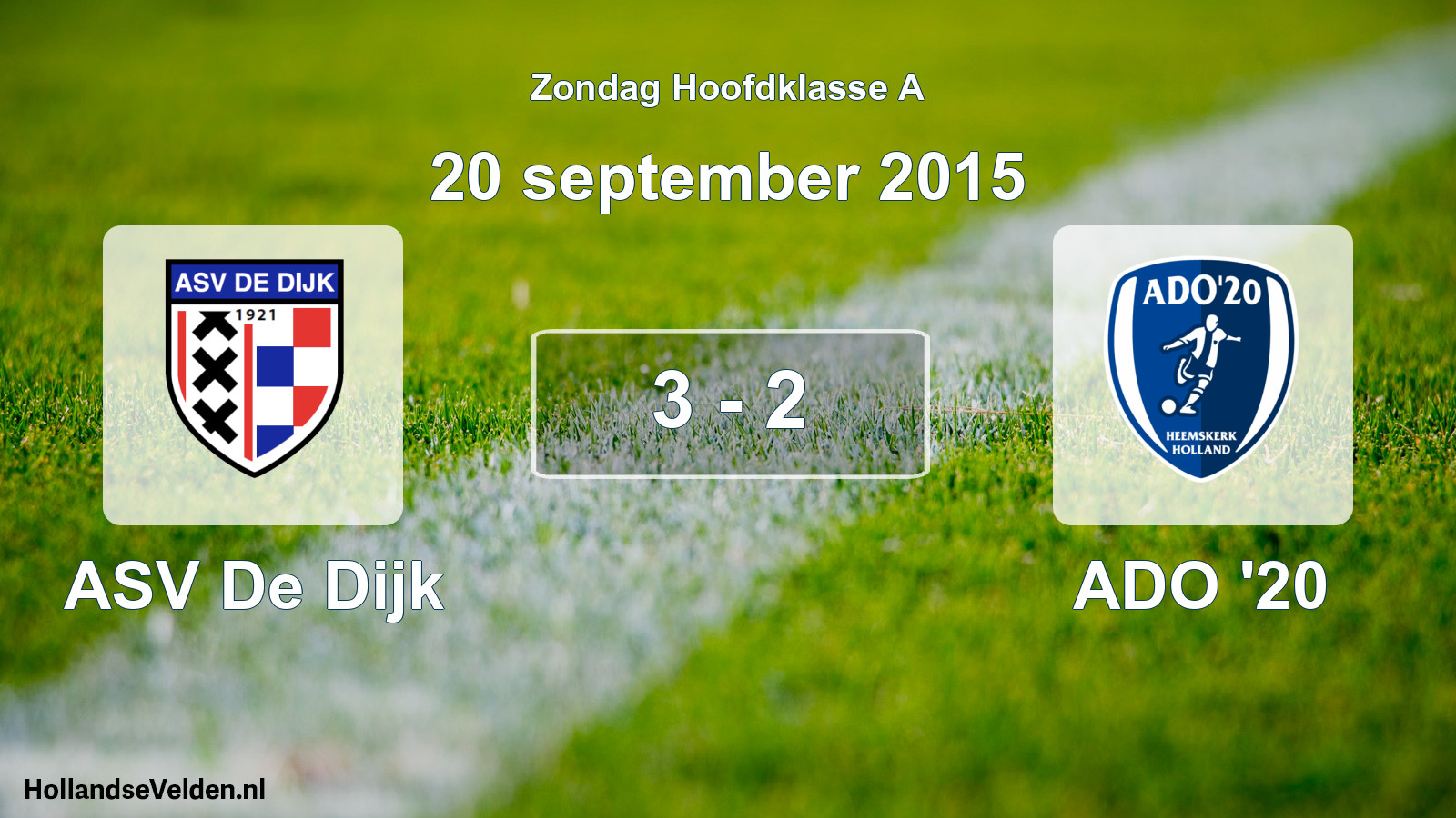 Total number of matches played: ASV De Dijk - ADO '20 3 - 2 (20 September 2015)