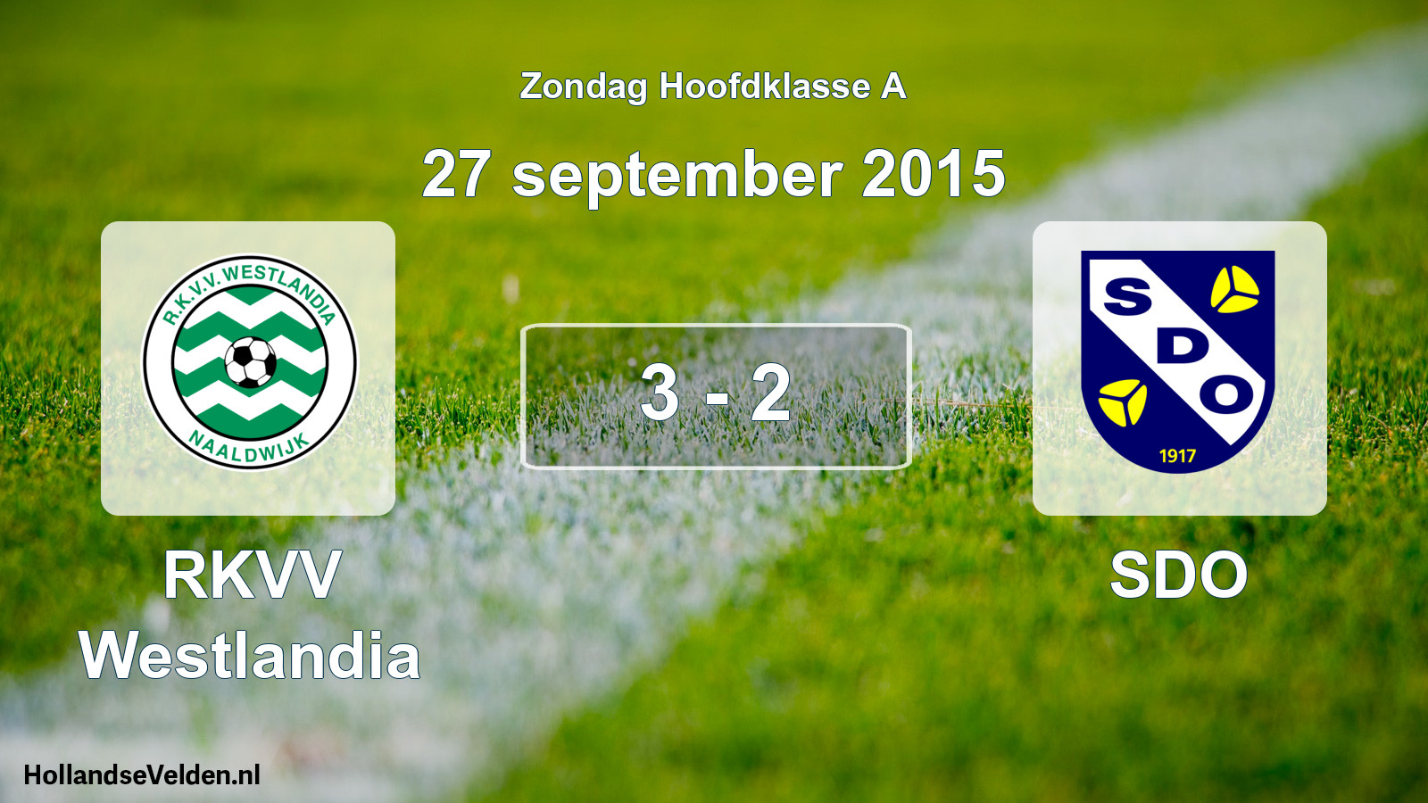 Total number of matches played: RKVV Westlandia - SDO 3 - 2 (27 September 2015)