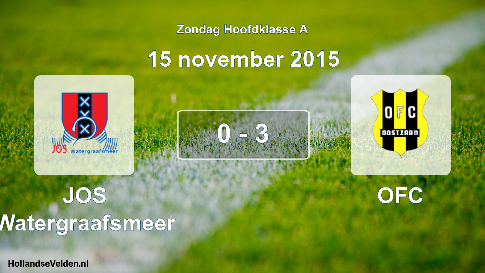 Total number of matches played: JOS Watergraafsmeer - OFC 0 - 3 (15 November 2015)