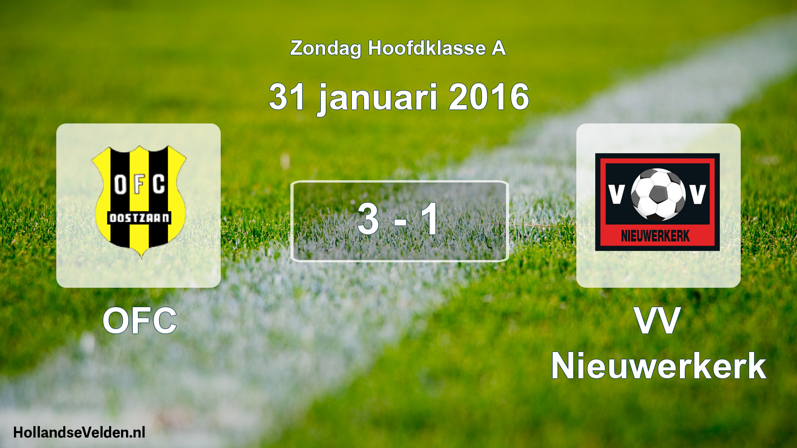Total number of matches played: OFC - VV Nieuwerkerk 3 - 1 (31 January 2016)