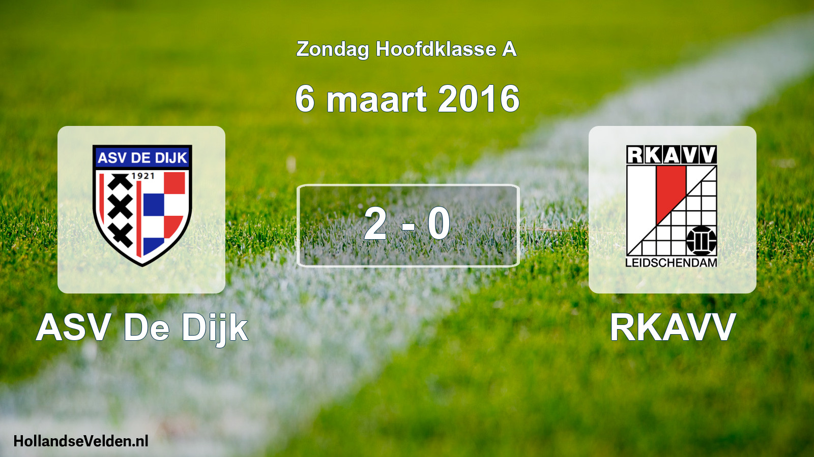 Total number of matches played: ASV De Dijk - RKAVV 2 - 0 (6 March 2016)