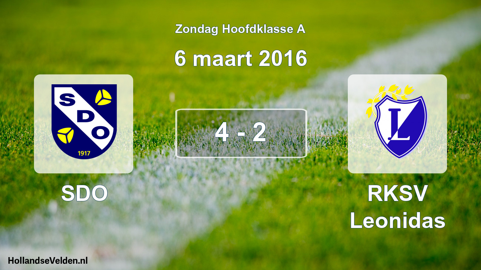 Total number of matches played: SDO - RKSV Leonidas 4 - 2 (6 March 2016)
