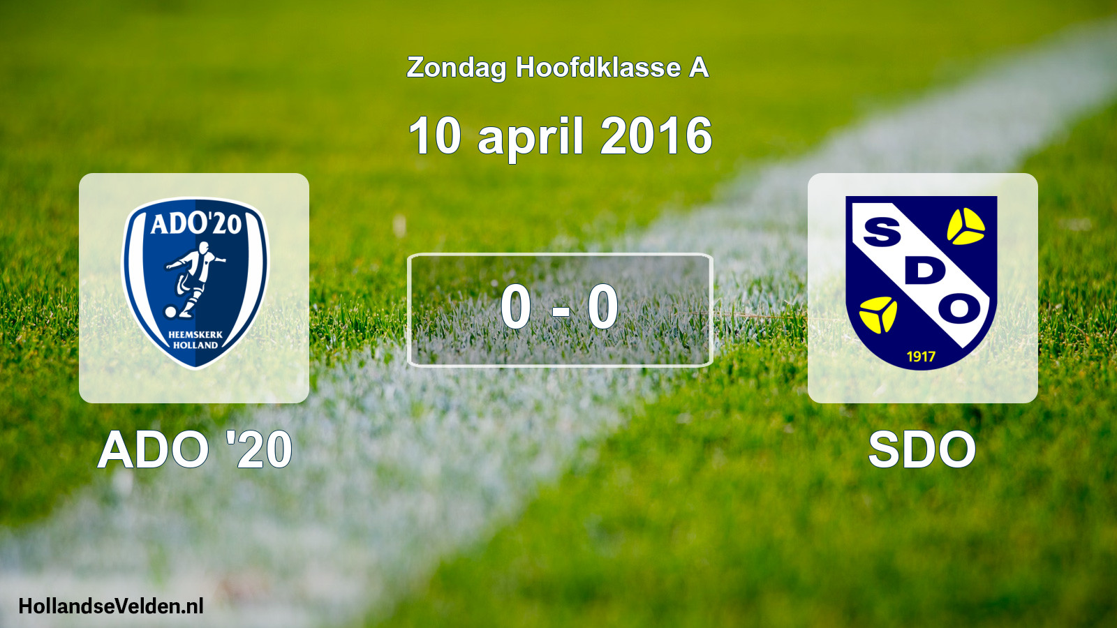 Total number of matches played: ADO '20 - SDO 0 - 0 (10 April 2016)