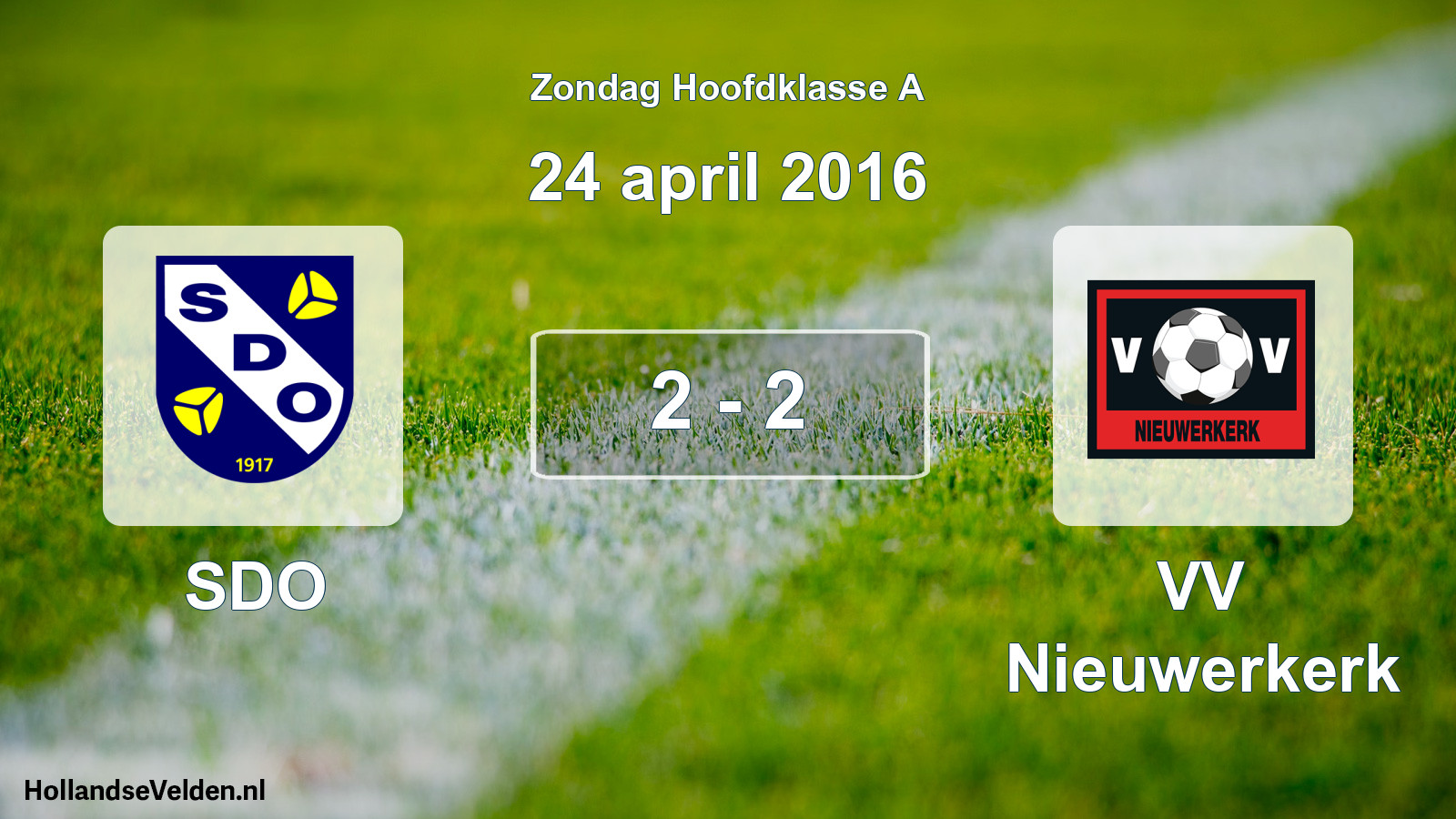 Total number of matches played: SDO - VV Nieuwerkerk 2 - 2 (24 April 2016)