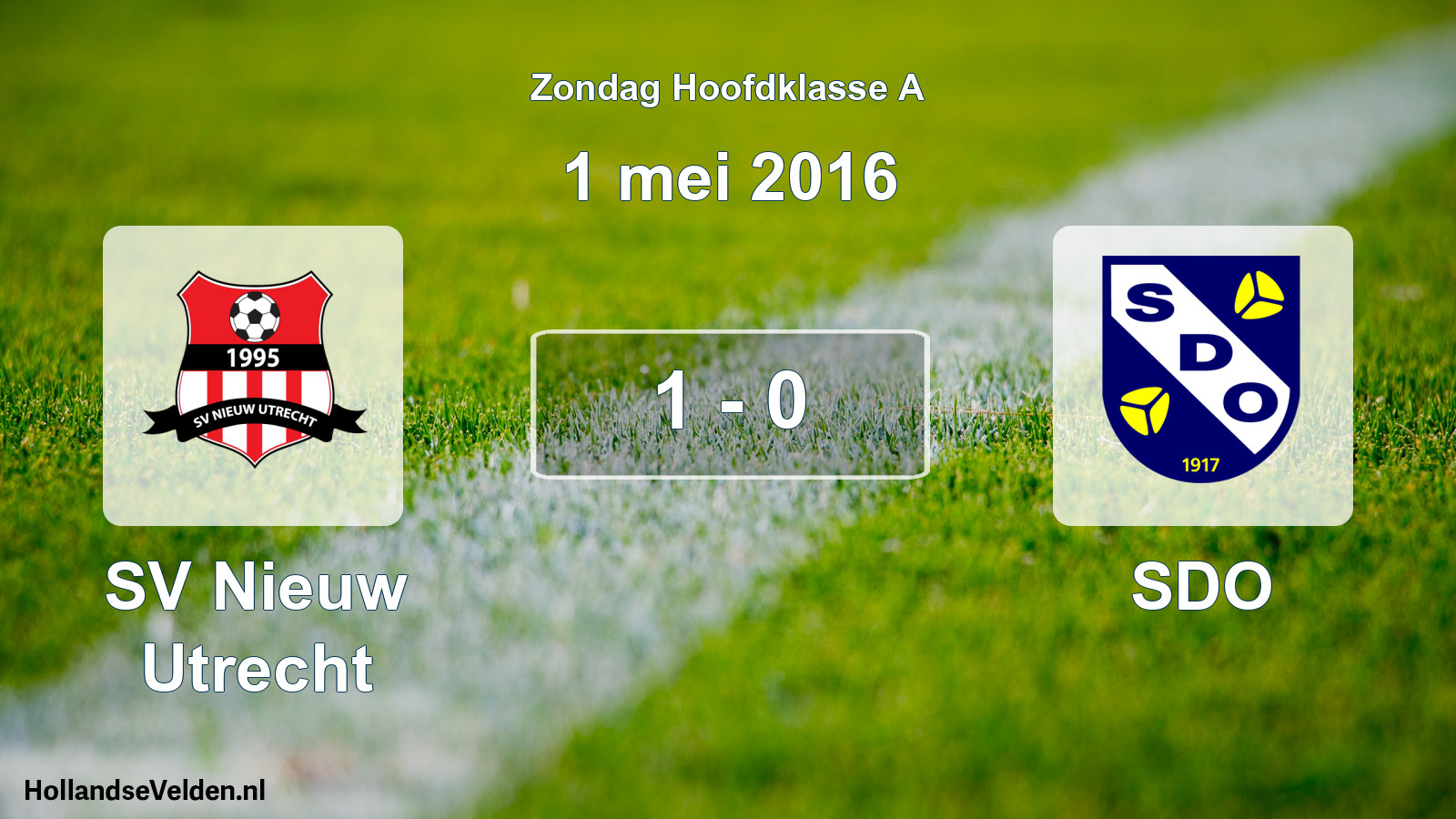 Total number of matches played: SV Nieuw Utrecht - SDO 1 - 0 (1 May 2016)