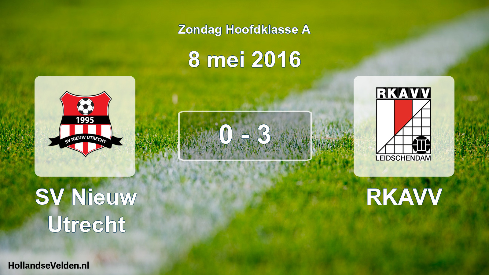 Total number of matches played: SV Nieuw Utrecht - RKAVV 0 - 3 (8 May 2016)
