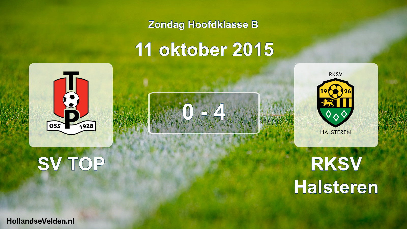 Total number of matches played: SV TOP - RKSV Halsteren 0 - 4 (11 October 2015)
