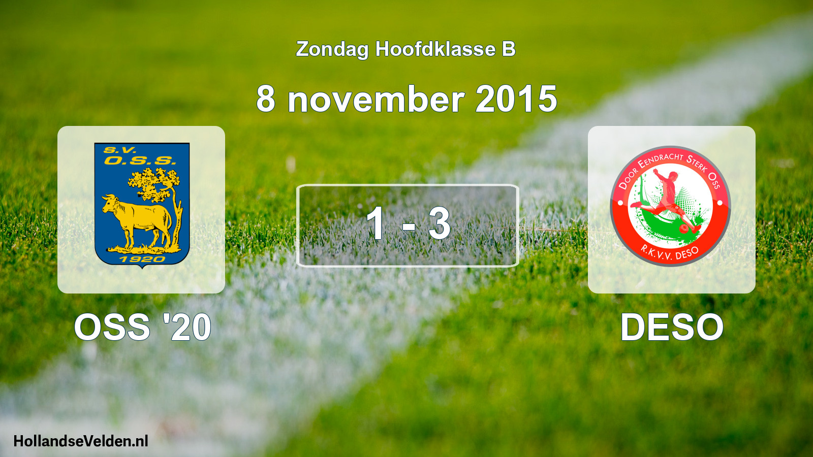 Total number of matches played: OSS '20 - DESO 1 - 3 (8 November 2015)