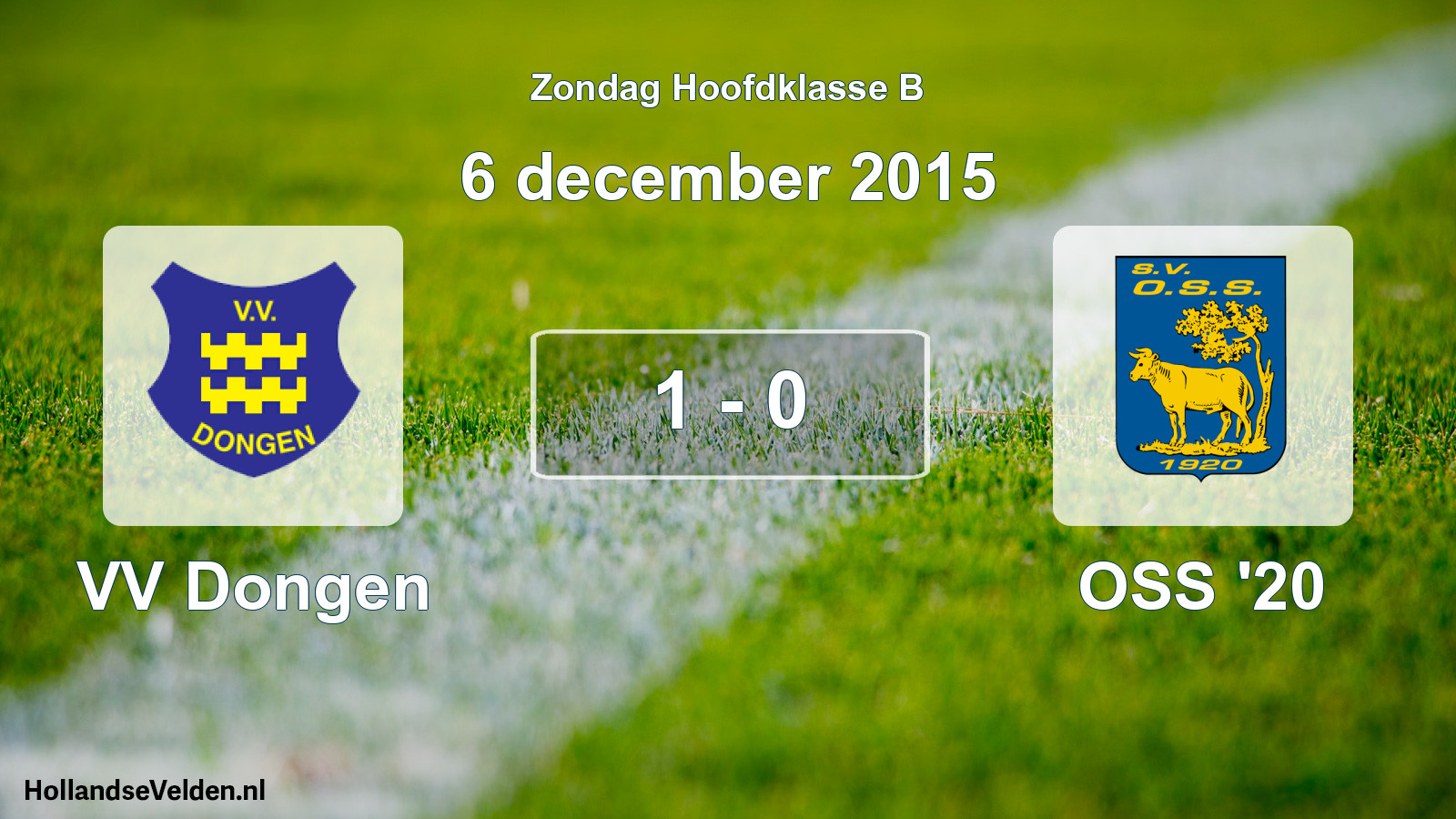 Total number of matches played: VV Dongen - OSS '20 1 - 0 (6 December 2015)