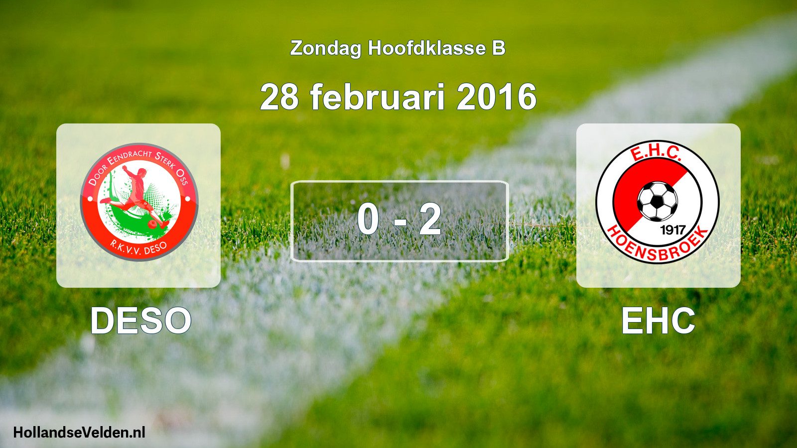 Total number of matches played: DESO - EHC 0 - 2 (28 February 2016)