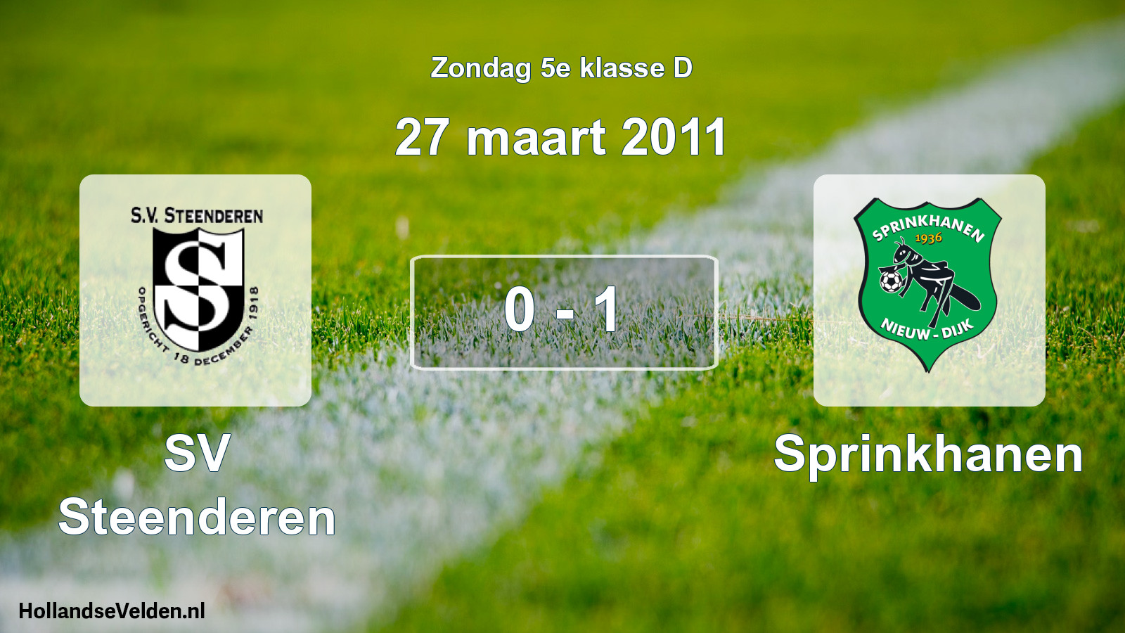 Total number of matches played: SV Steenderen - Sprinkhanen 0 - 1 (27 March 2011)