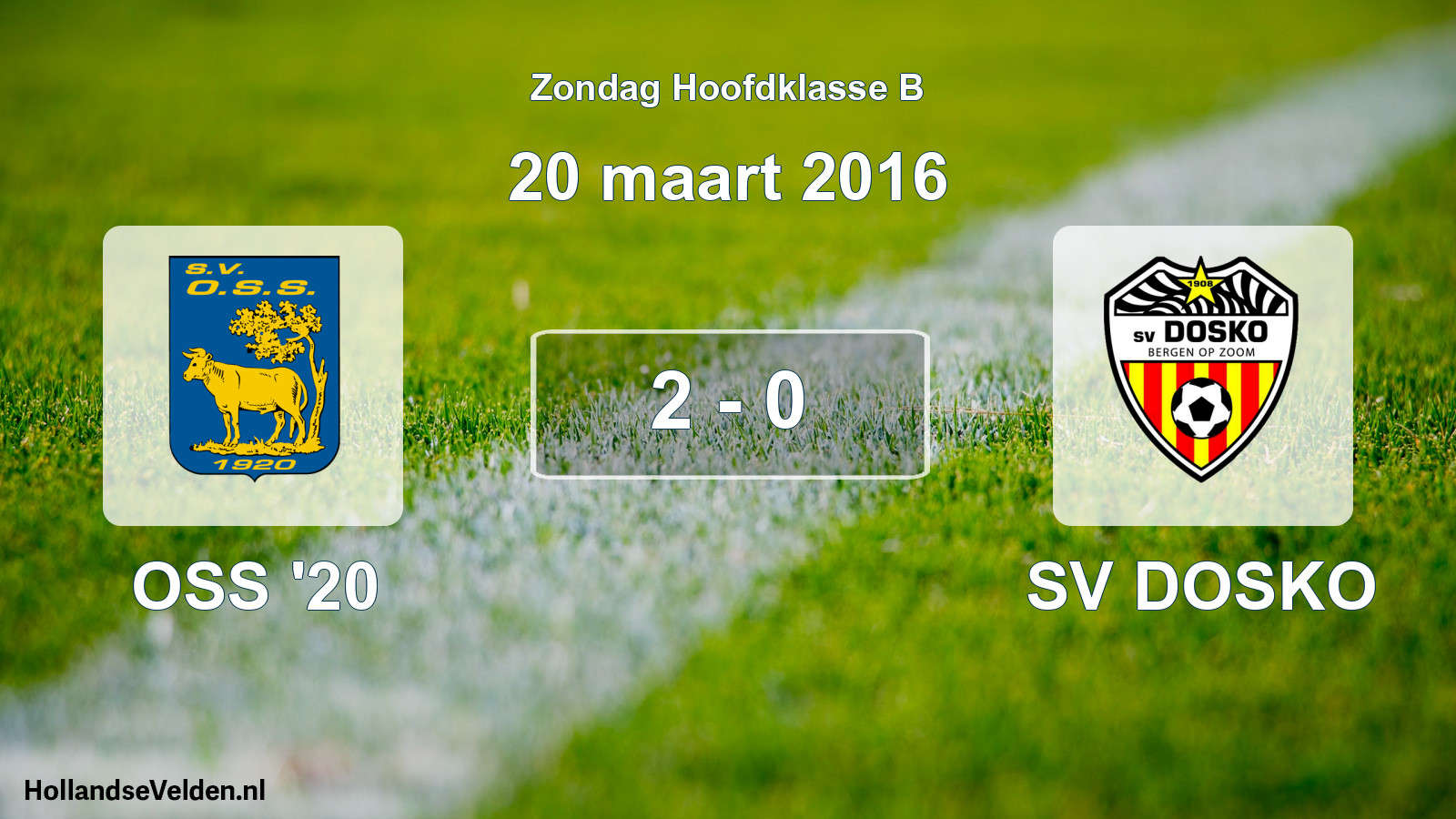 Total number of matches played: OSS '20 - SV DOSKO 2 - 0 (20 March 2016)