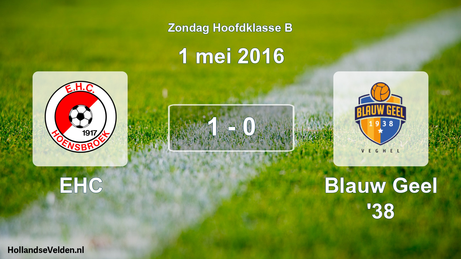 Total number of matches played: EHC - Blauw Geel '38 1 - 0 (1 May 2016)
