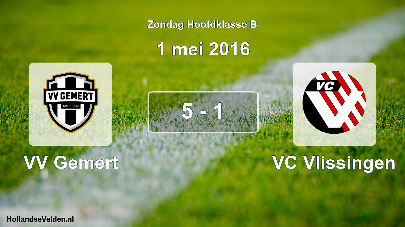 Total number of matches played: VV Gemert - VC Vlissingen 5 - 1 (1 May 2016)