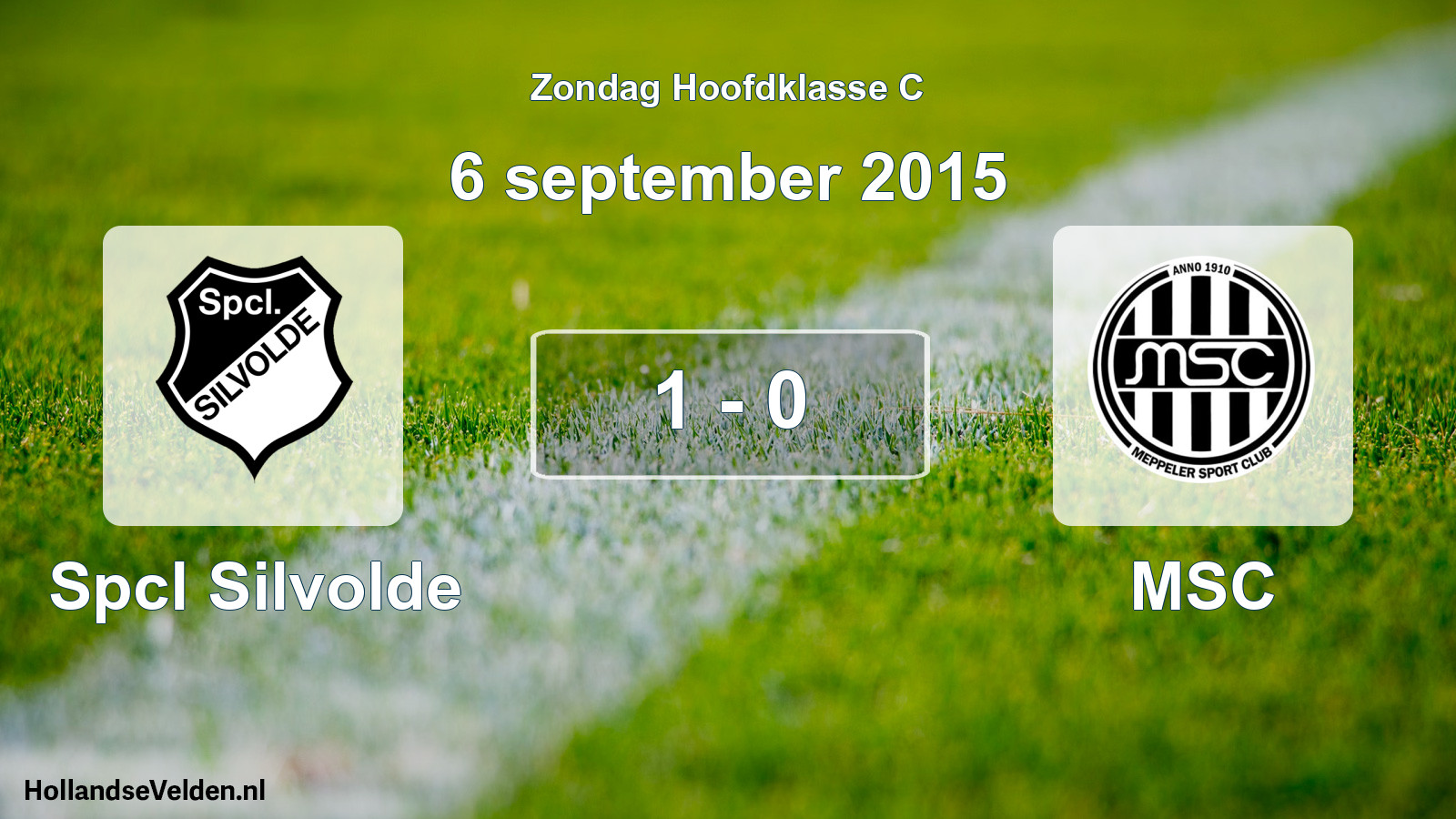 Total number of matches played: Spcl Silvolde - MSC 1 - 0 (6 September 2015)