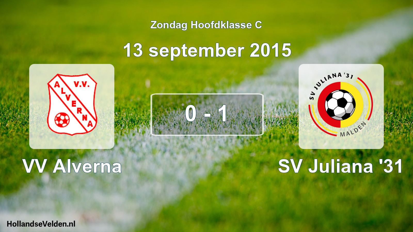Total number of matches played: VV Alverna - SV Juliana '31 0 - 1 (13 September 2015)