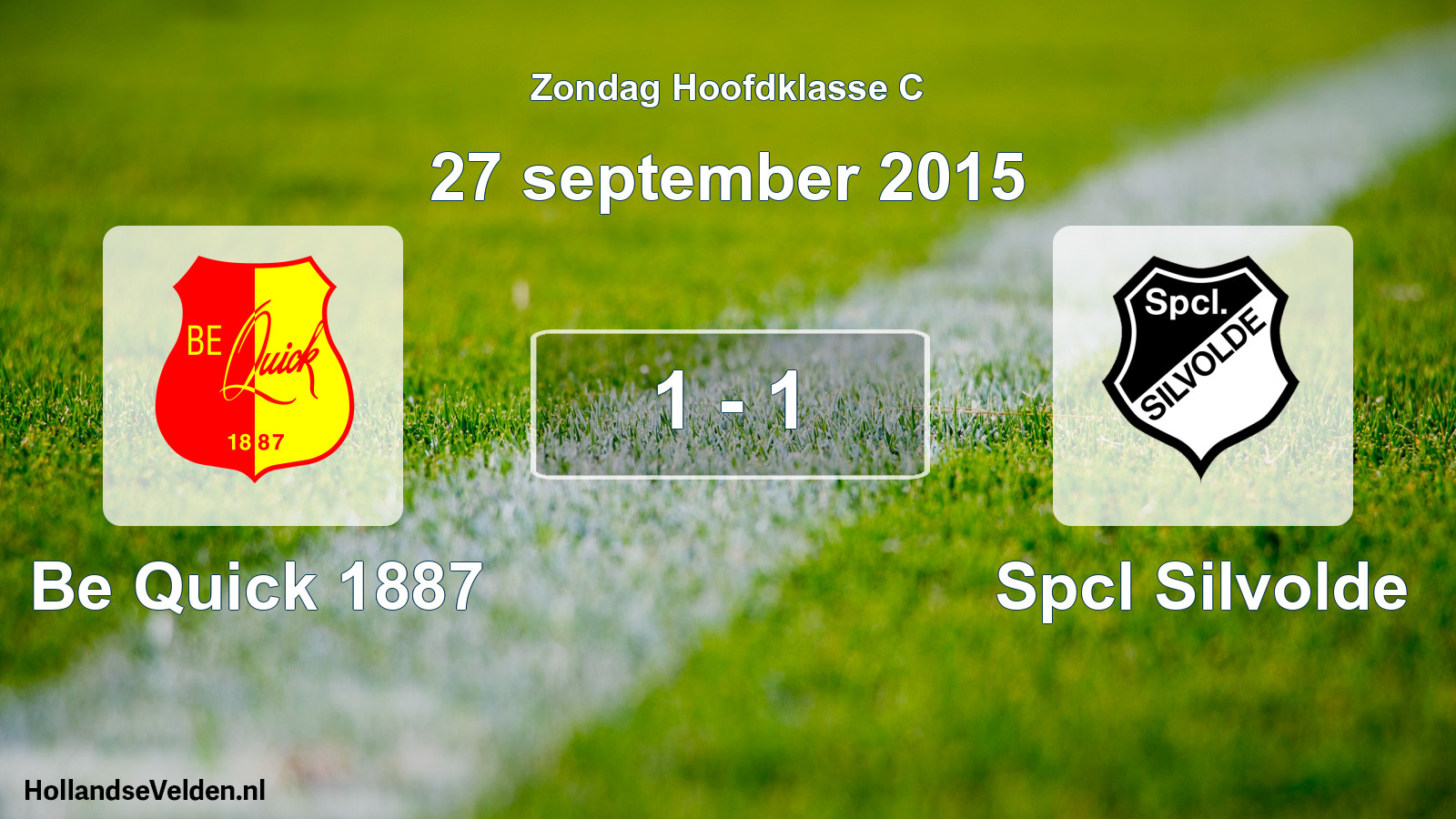 Total number of matches played: Be Quick 1887 - Spcl Silvolde 1 - 1 (27 September 2015)