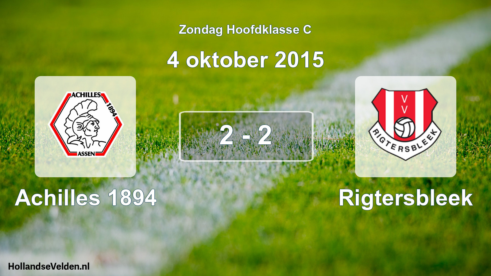 Total number of matches played: Achilles 1894 - Rigtersbleek 2 - 2 (4 October 2015)