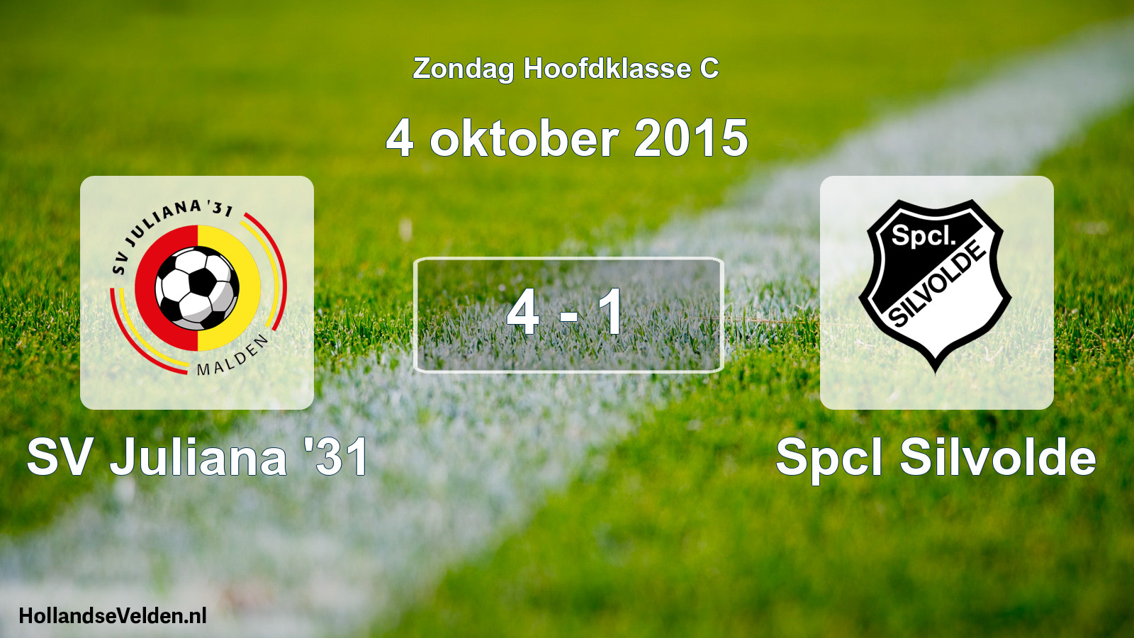 Total number of matches played: SV Juliana '31 - Spcl Silvolde 4 - 1 (4 October 2015)