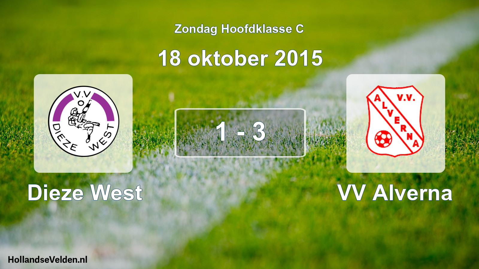 Total number of matches played: Dieze West - VV Alverna 1 - 3 (18 October 2015)
