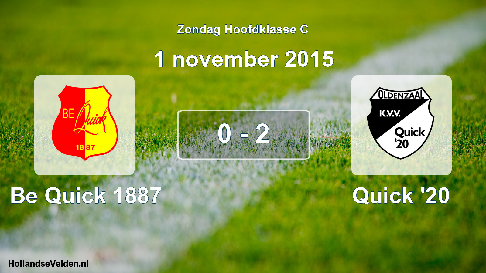Total number of matches played: Be Quick 1887 - Quick '20 0 - 2 (1 November 2015)