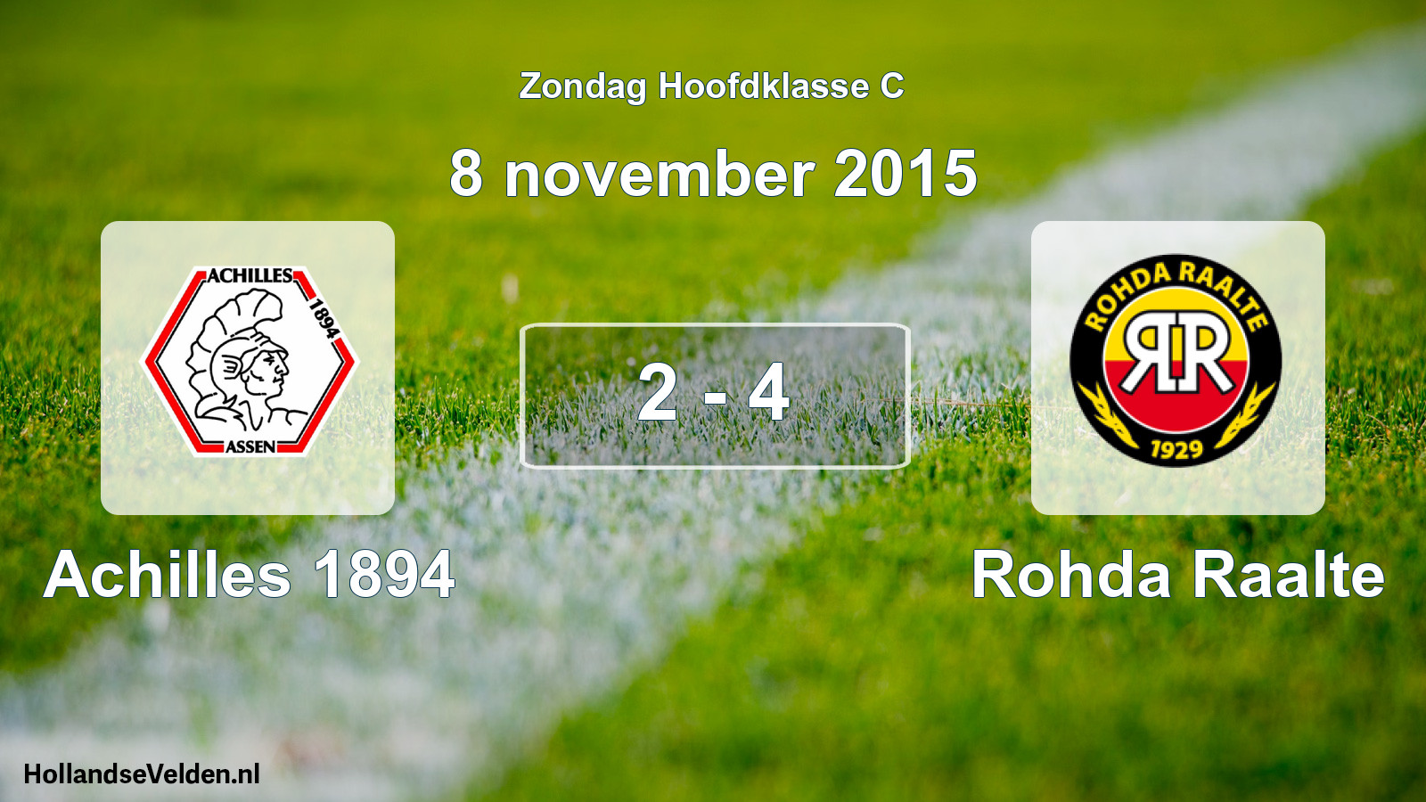 Total number of matches played: Achilles 1894 - Rohda Raalte 2 - 4 (8 November 2015)