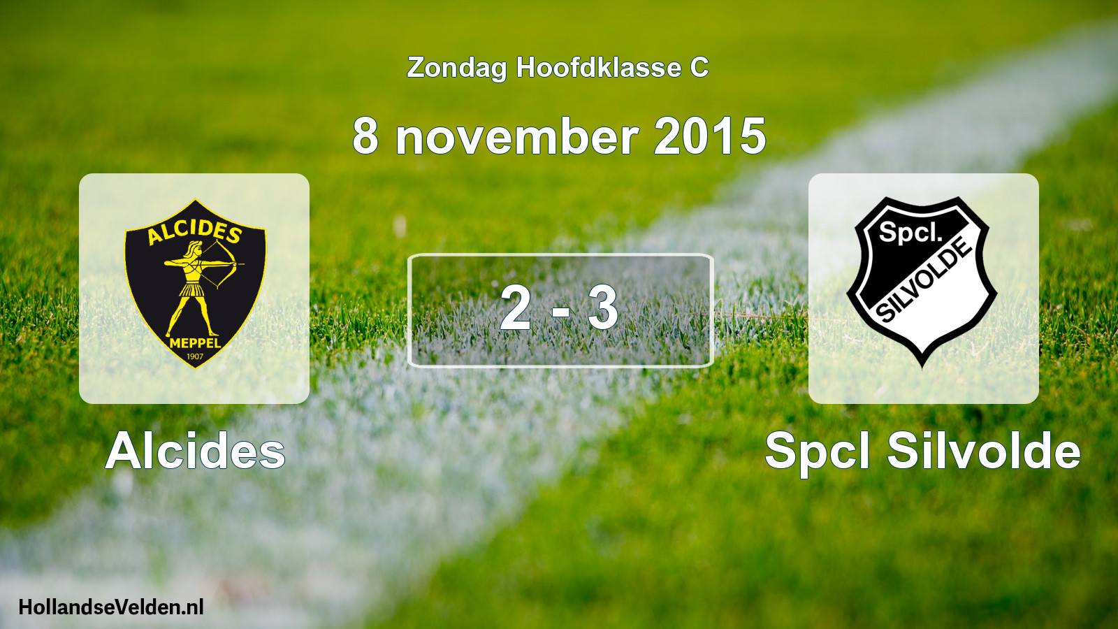 Total number of matches played: Alcides - Spcl Silvolde 2 - 3 (8 November 2015)
