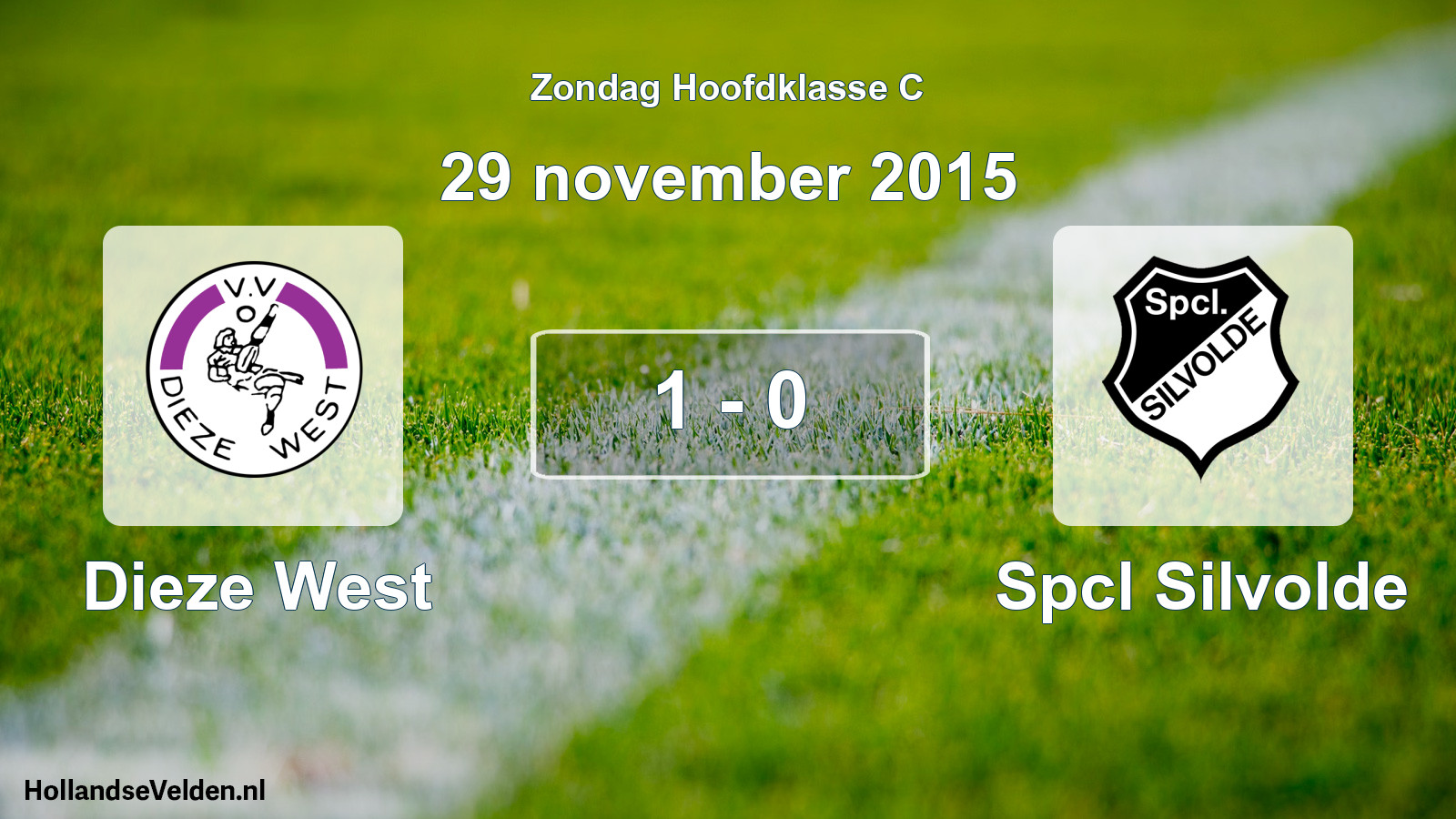 Total number of matches played: Dieze West - Spcl Silvolde 1 - 0 (29 November 2015)