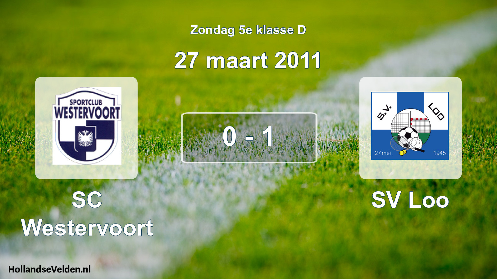 Total number of matches played: SC Westervoort - SV Loo 0 - 1 (27 March 2011)