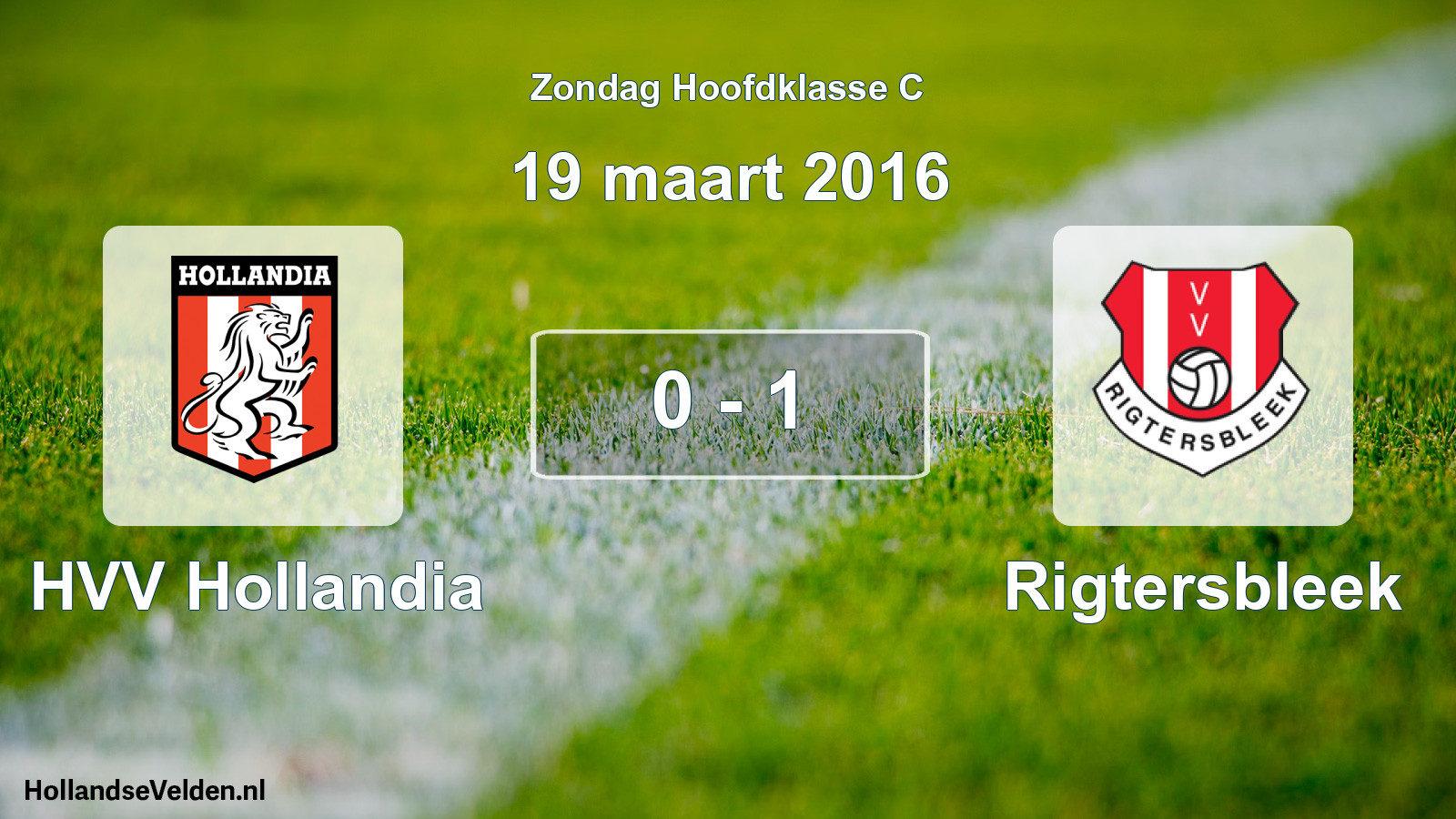 Total number of matches played: HVV Hollandia - Rigtersbleek 0 - 1 (19 March 2016)
