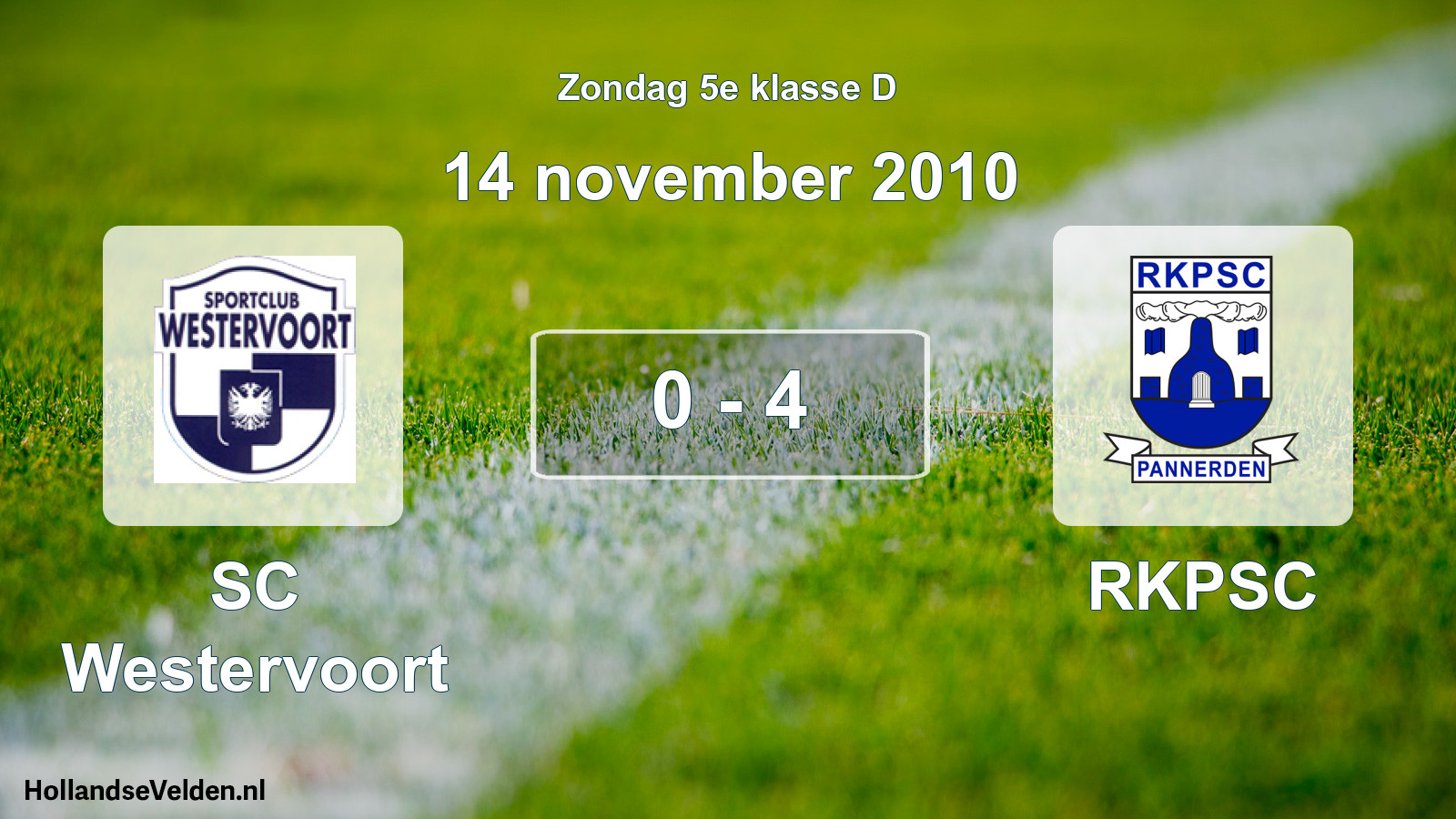 Total number of matches played: SC Westervoort - RKPSC 0 - 4 (14 November 2010)