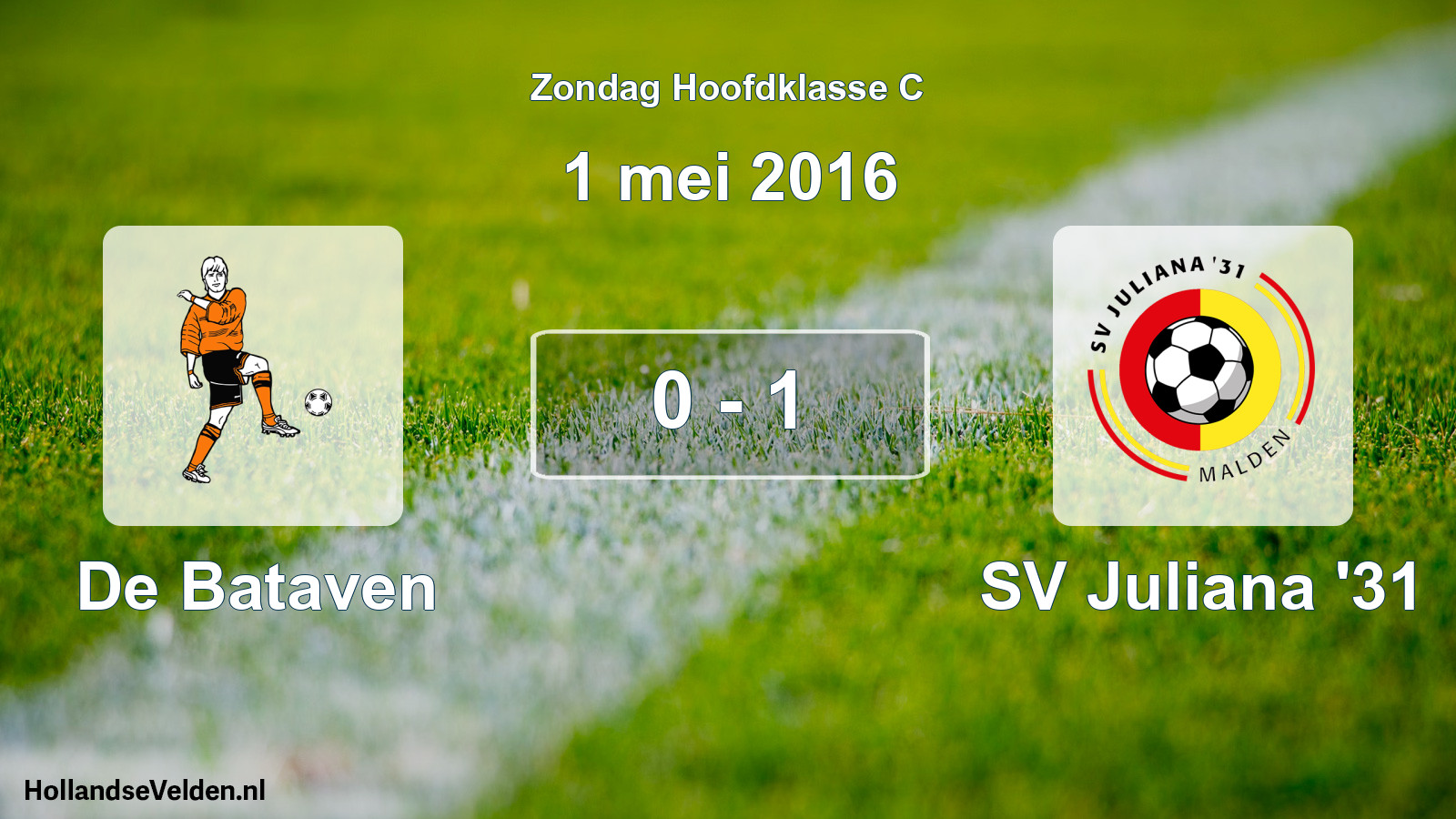 Total number of matches played: De Bataven - SV Juliana '31 0 - 1 (1 May 2016)