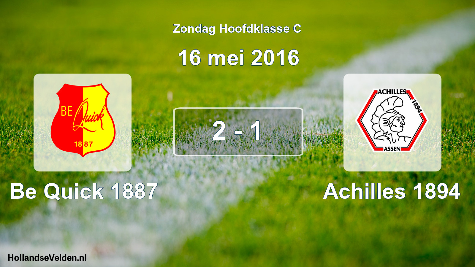 Total number of matches played: Be Quick 1887 - Achilles 1894 2 - 1 (16 May 2016)