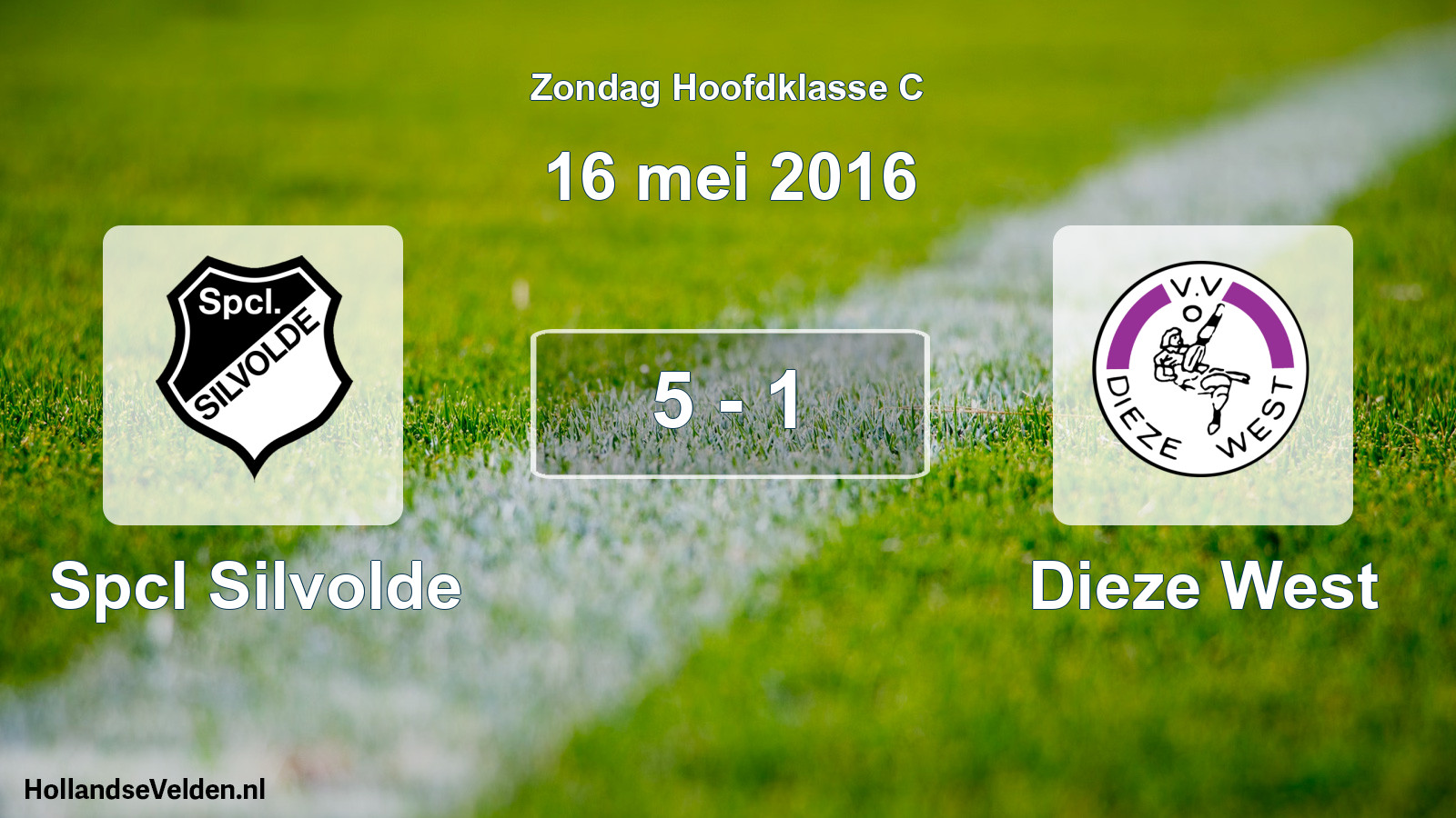 Total number of matches played: Spcl Silvolde - Dieze West 5 - 1 (16 May 2016)