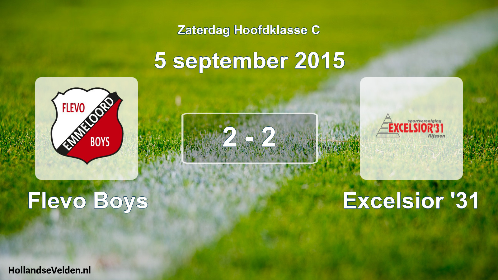 Total number of matches played: Flevo Boys - Excelsior '31 2 - 2 (5 September 2015)