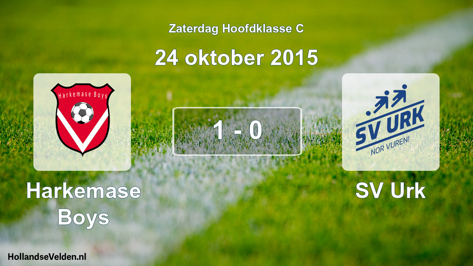 Total number of matches played: Harkemase Boys - SV Urk 1 - 0 (24 October 2015)