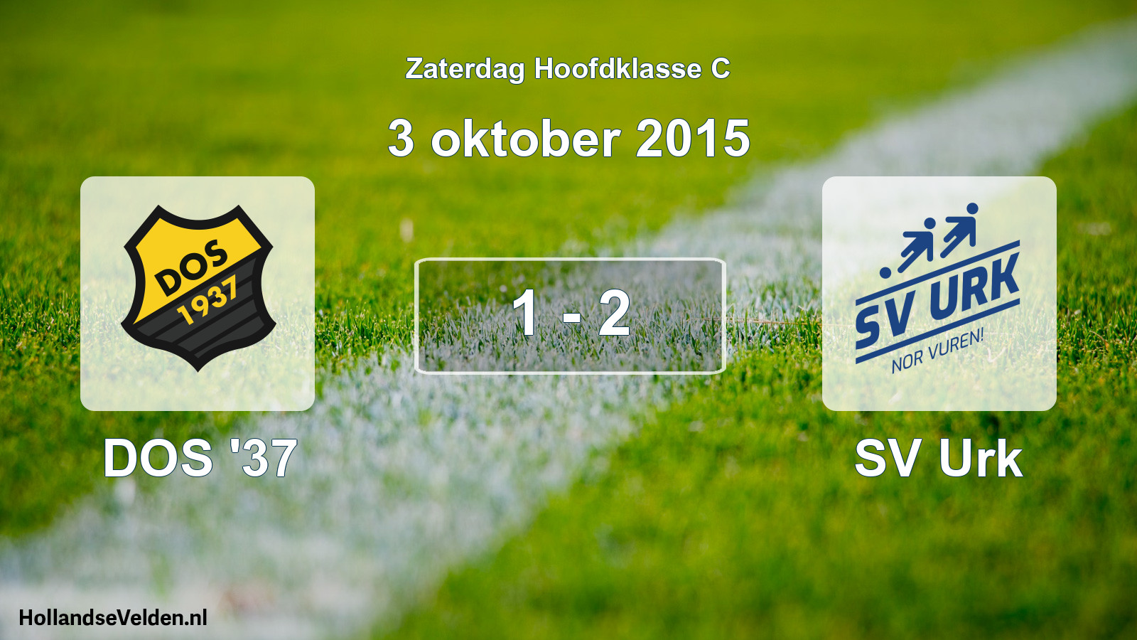 Total number of matches played: DOS '37 - SV Urk 1 - 2 (3 October 2015)