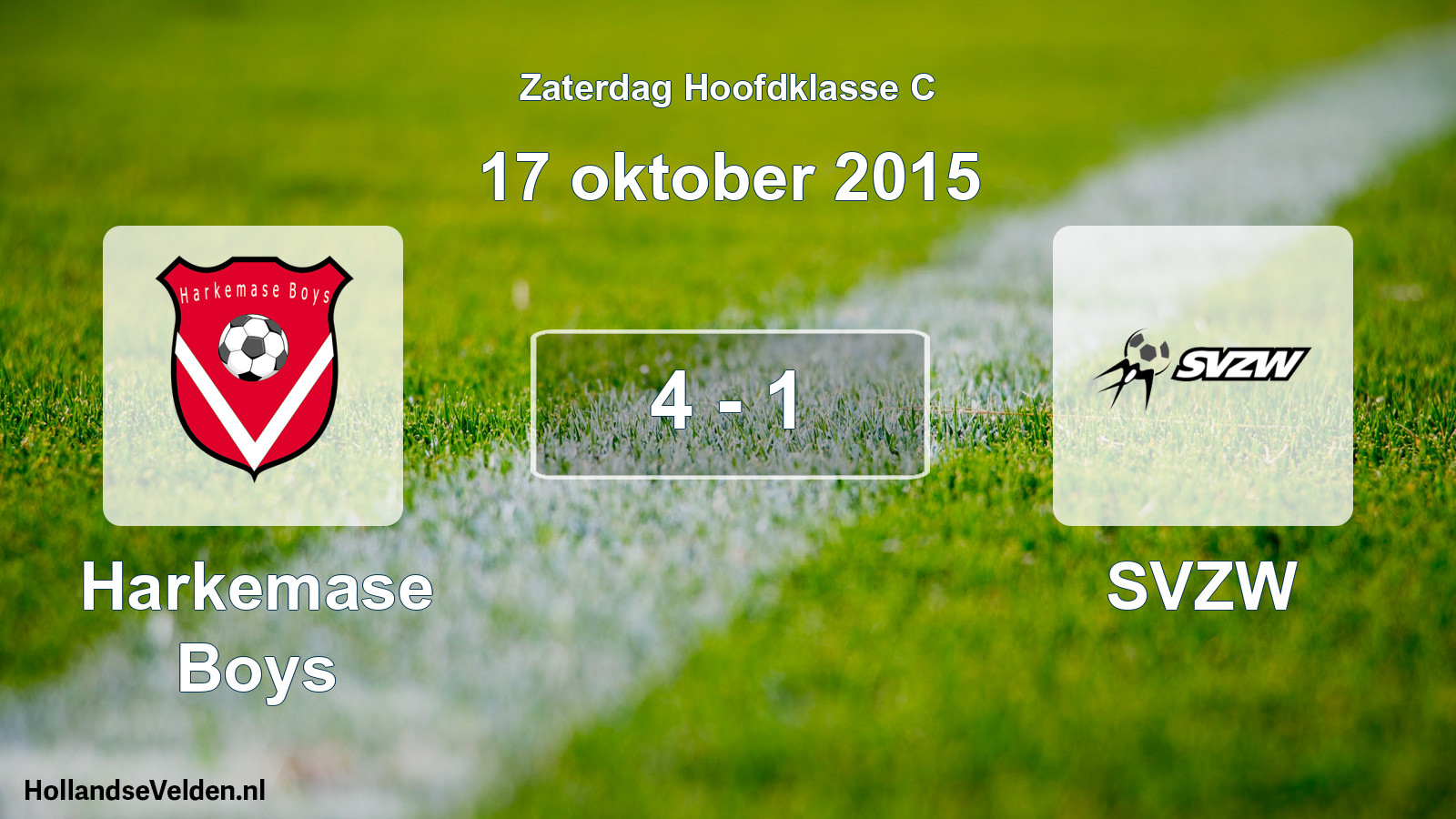 Total number of matches played: Harkemase Boys - SVZW 4 - 1 (17 October 2015)