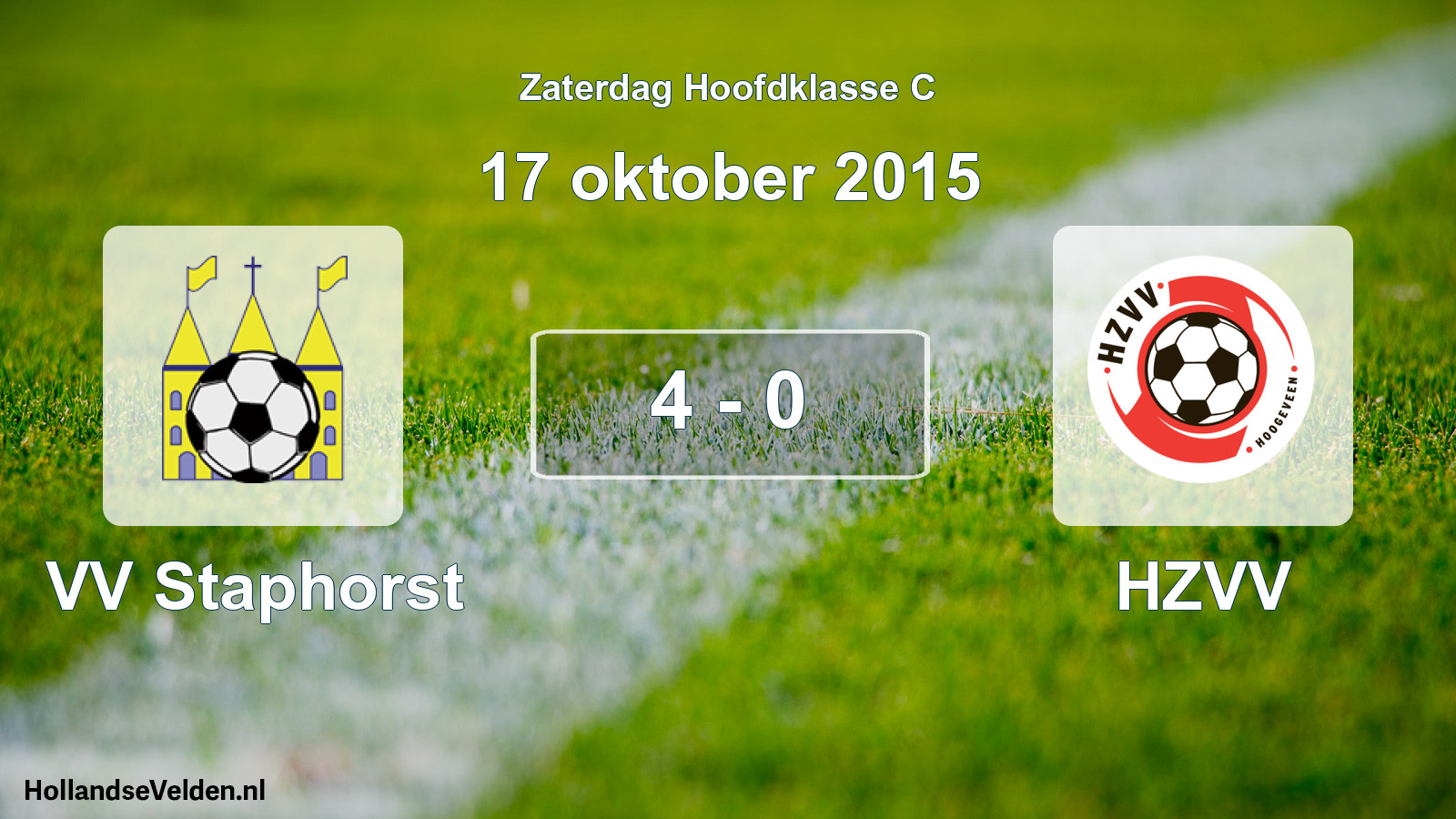 Total number of matches played: VV Staphorst - HZVV 4 - 0 (17 October 2015)