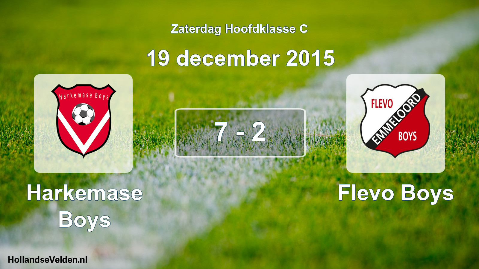Total number of matches played: Harkemase Boys - Flevo Boys 7 - 2 (19 December 2015)