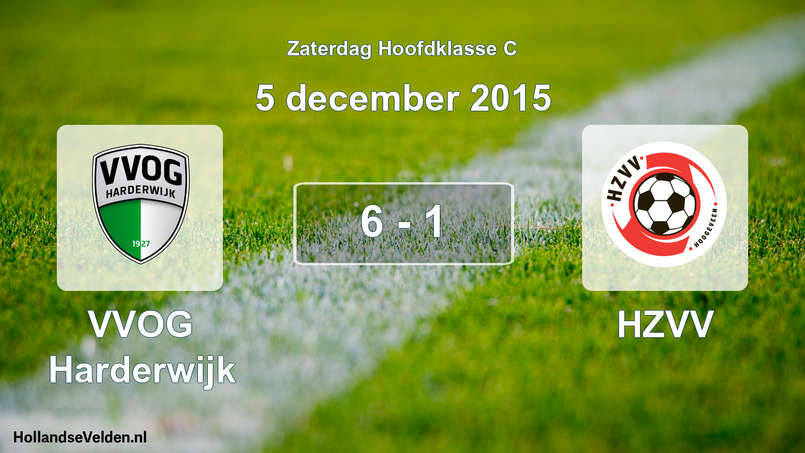 Total number of matches played: VVOG Harderwijk - HZVV 6 - 1 (5 December 2015)